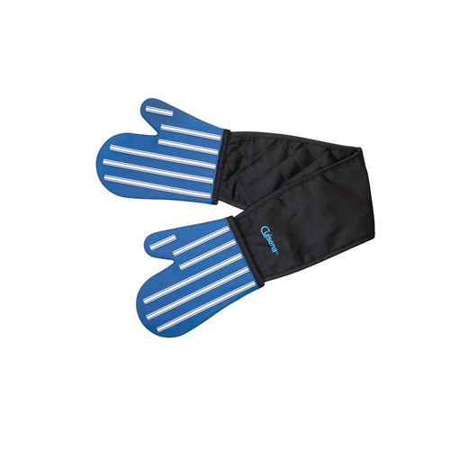 Cuisena Silicone & Fabric Double Glove - Blue Stripe