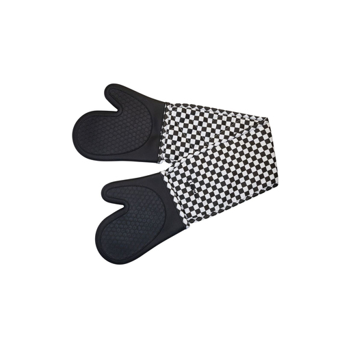 Cuisena Silicone & Fabric Double Glove - Black Check