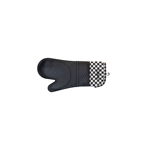 Cuisena Silicone & Fabric Oven Glove - Black Check