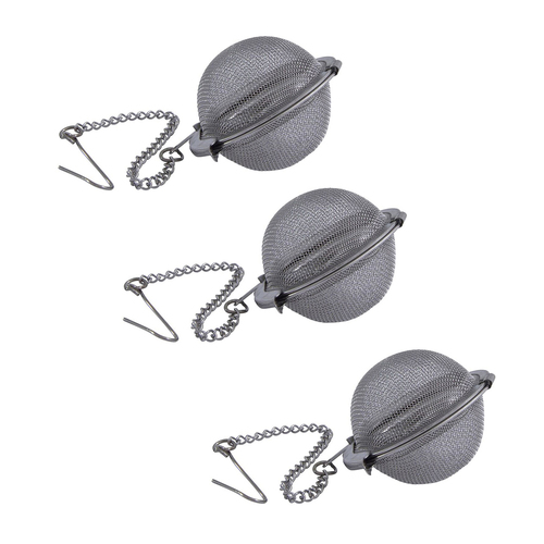 3PK Cuisena 4.5cm Stainless Steel Mesh Tea Infuser w/ Chain