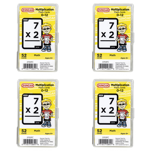 4x 52pc Duncan Math Flash Cards Multiplication Teaching Aid Kids 6y+