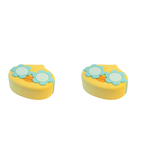 2PK Cuisena Plastic Ducky Lunch Box Container 16x13cm - Yellow