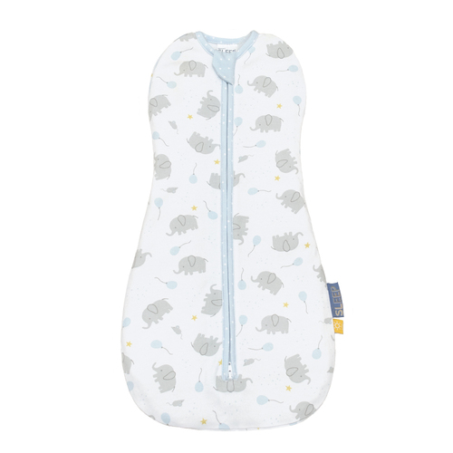 Living Textiles 0.2 TOG 0-3M Zip Up Swaddle Mason Elephant