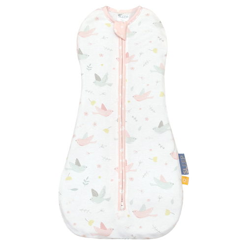 Living Textiles 0.2 TOG 0-3m Zip Up Swaddle Ava Birds