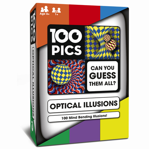 Poptacular 100 Pics Quizz Optical Illusions Flash Card Game Set 6y+