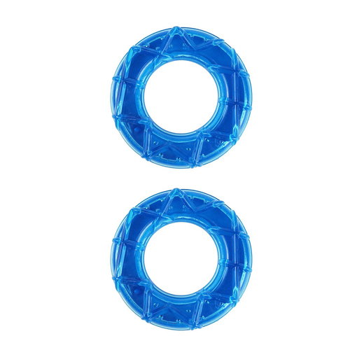 2PK Rosewood Meaty Beef Cooling Ring Pet Dog Refreshing Interactive Play Toy Blue