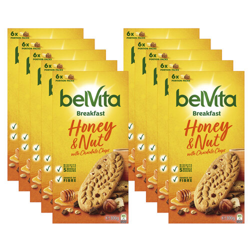 10pc Belvita Breakfast Biscuits Honey & Nut Flavour 300g