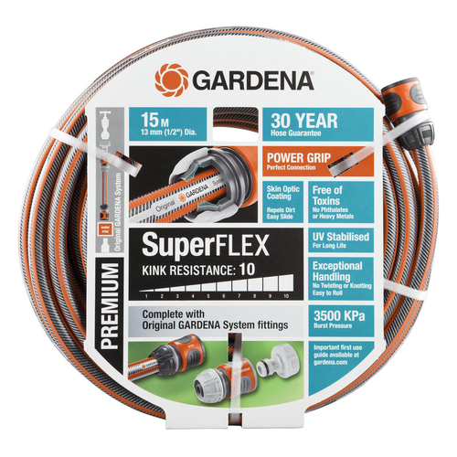 Gardena Premium SuperFLEX Fitted Garden Hose 13mm x 15m