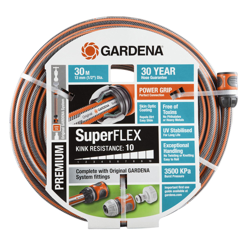 Gardena Premium SuperFLEX Fitted Garden Hose 13mm x 30m