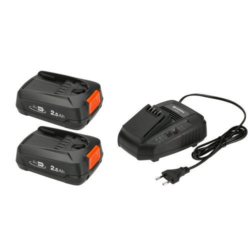 Gardena Battery Starter Kit 2x Battery 18V/45 2.5Ah & Charger