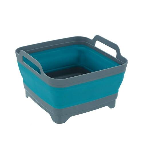 Boxsweden Foldaway Basin Square 10.5L W/handles 30.5x30x20cm Blue