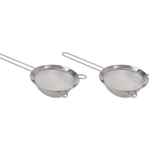 2x Cuisena Stainless Steel 16cm Strainer w/ Long Handle - Silver