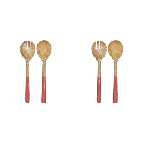 2PK J.Elliot Home Stella Salad Servers 30x7cm Bubblegum & Natural