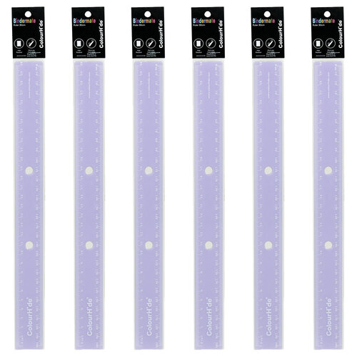 6pc Colourhide 30cm Bindermate Ruler For Ring Binder - Purple