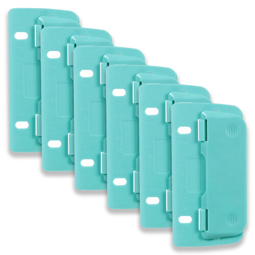 6pc Colourhide Bindermate 2 Hole Punch/Puncher Aqua