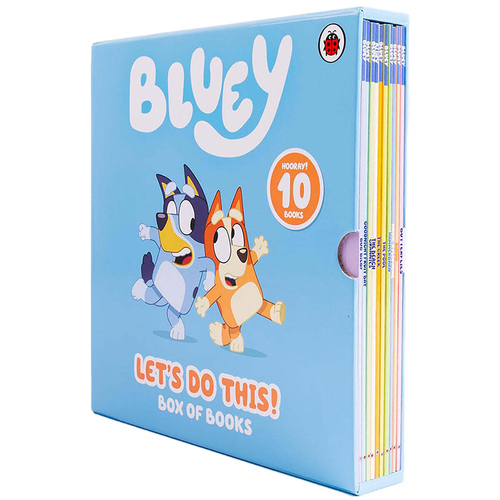 10pc Bluey Let's Do This Box Of Books Kids Bedtime Story Book 3y+