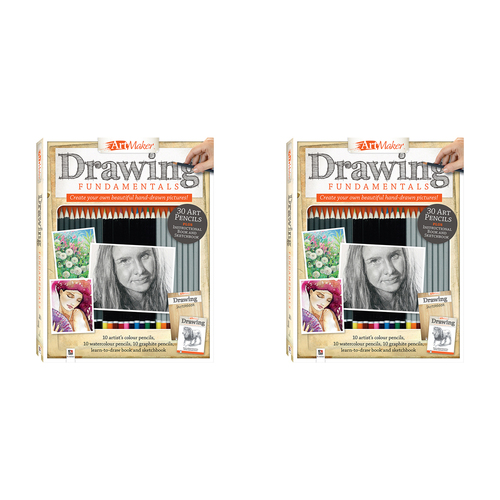 2PK Art Maker Drawing Fundamentals Adults Colouring Kit w/30pc Pencils