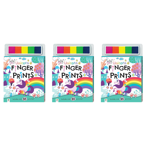 3x Kaleidoscope Unicorn Finger Prints Kids Finger Painting Book 3y+