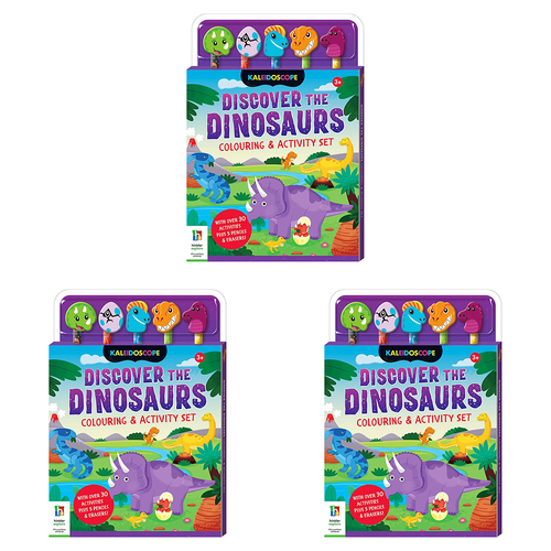 3PK Kaleidoscope Discover the Dinosaurs Colouring & Activity Set Kids 3y+