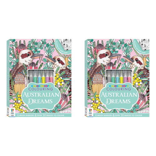 2x Kaleidoscope Colouring Kit: Australian Dreams Activity Kit 6y+