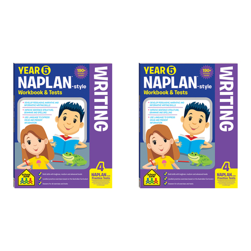 2x School Zone Year 5 Naplan*-style Writing Workbook & Tests Kids Book 10y+