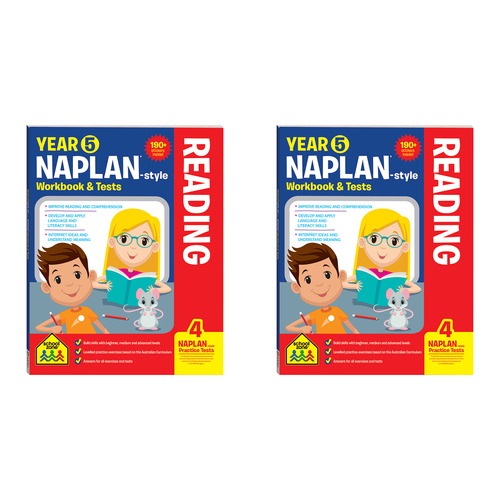 2x School Zone Year 5 Naplan*-style Reading Workbook & Tests Kids Book 10y+