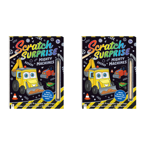 2x Kaleidoscope Scratch Surprise Mighty Machines Activity Book 3y+