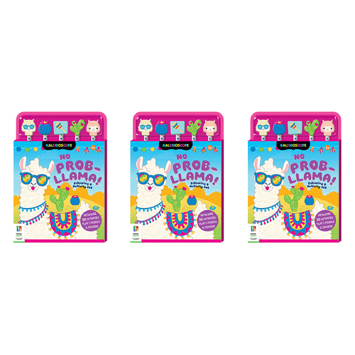 3x Kaleidoscope No Prob-llama Colouring & Activity Set Kids Book 3y+