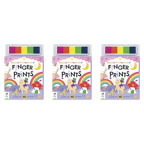 3x Kaleidoscope Magical Rainbowland Finger Prints Kids Book 3y+