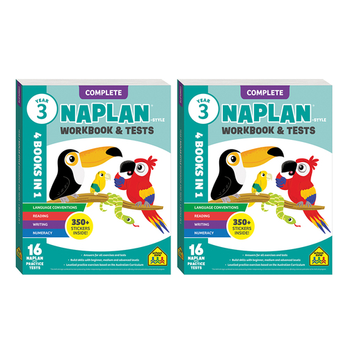 2PK School Zone Year 3 Naplan Style Complete Workbook & Tests Kids 5-10y