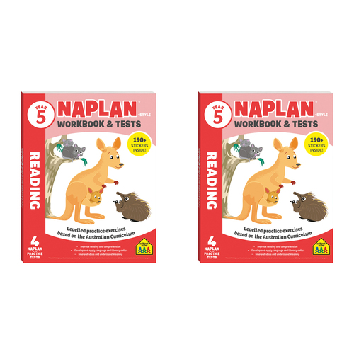 2x School Zone Year 5 Naplan*-style Reading Workbook and Tests Kids Book 9y+