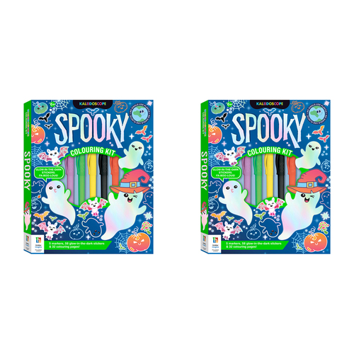 2PK Kaleidoscope Spooky Colouring Kit Kids/Children Activity Pad 6-12y