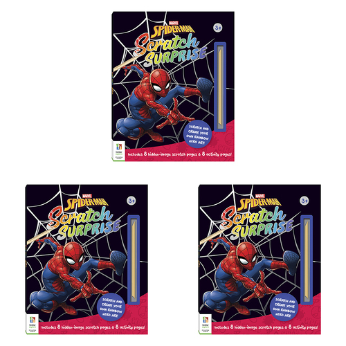 3PK Kaleidoscope Scratch Surprise Spider-Man Kids Activity Book 3-6y