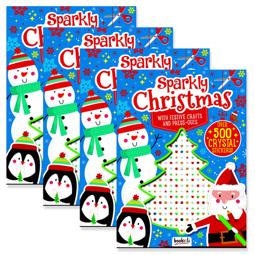 4x Bookoli Puffy Sticker Sparkly Christmas Kids Activity Book 