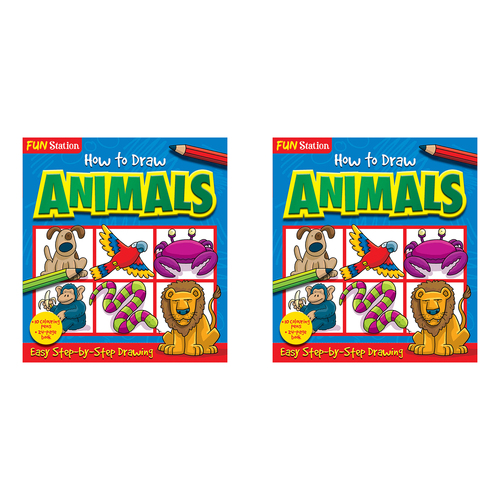 2PK Fun Stations How to Draw Animals Kids Art Craft 5y+