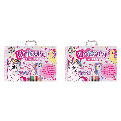 2PK Bookoli Colour and Carry Activity Kit Kids Unicorn Activity Case