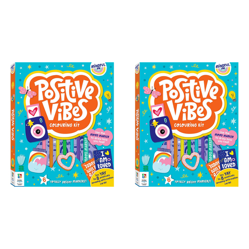 2x Elevate Mindful Me Positive Vibes Colouring Activity Kit 6y+