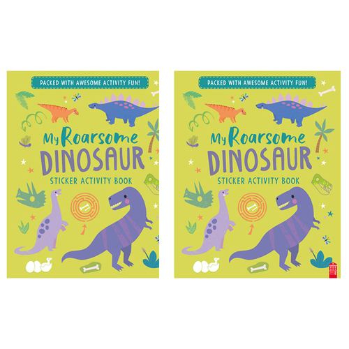 2PK Sticker & Activity Roarsome Dinosaur Kids/Children Activity Colouring Book