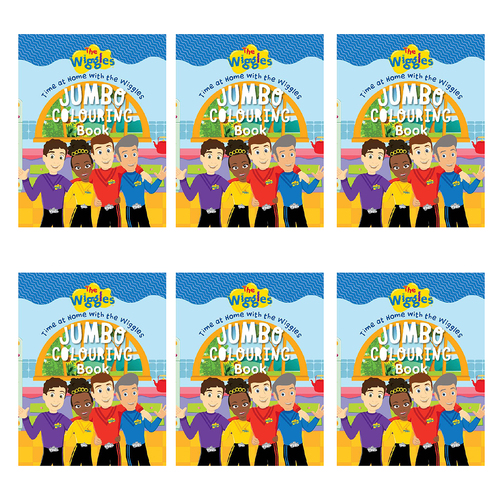 6PK The Wiggles Time At Home w/The Wiggles Jumbo Colouring Book 0-3y