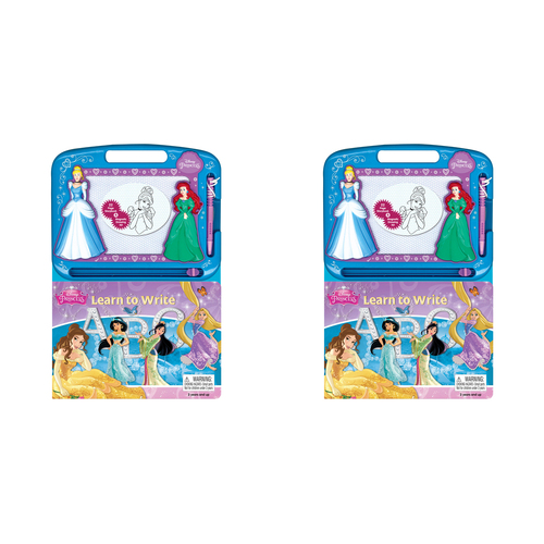 2PK Disney Princess Abc Learning Series Kids Drawing Pad w/ Book 3y+