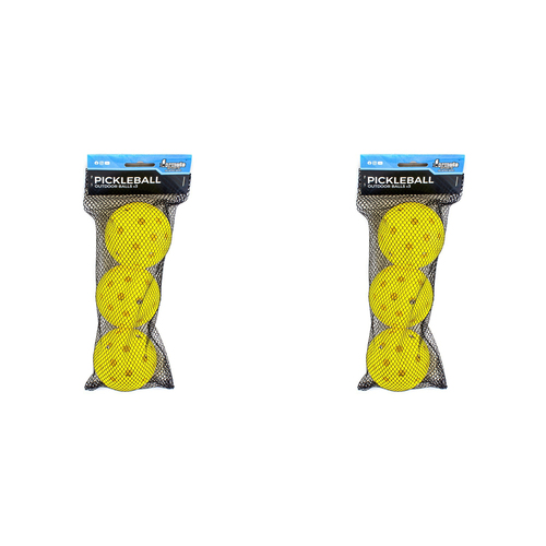 2x 3pc Formula Sports Pickleball Outdoor Balls - Yellow