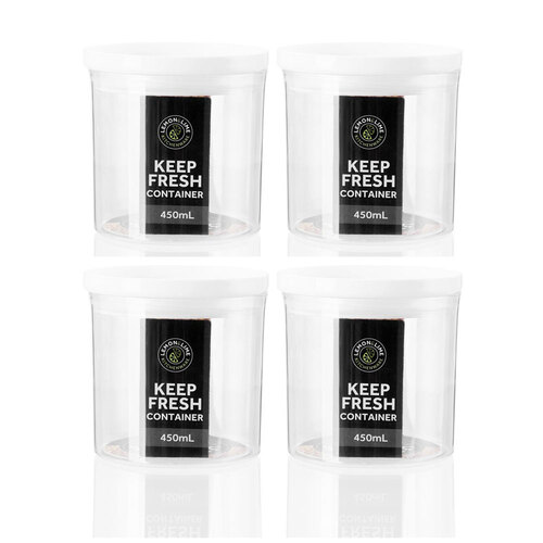 4PK Lemon & Lime Crystal Airtight Canister 450Ml 9.5X9.5X9.5cm