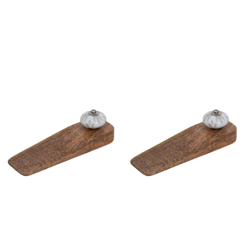 2PK J. Elliot Jayda Door Stop 16x5x5cm Natural & White