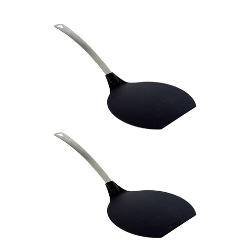 2x Cuisena Jumbo Stainless Steel Silicone Turner - Black