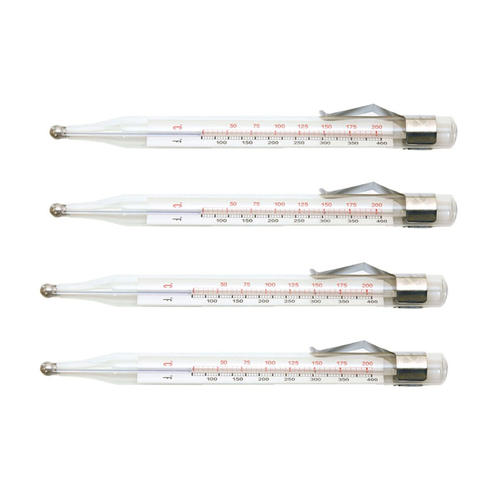 4x Cuisena Clip-On Analogue Glass Candy Thermometer - Clear