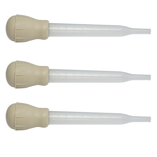 3x Cuisena 45ml Plastic Bulb Baster Cooking Utensil - Cream