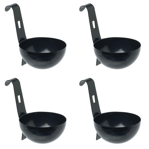 4x Cuisena Non-Stick Egg Poacher Cooking Utensil - Black