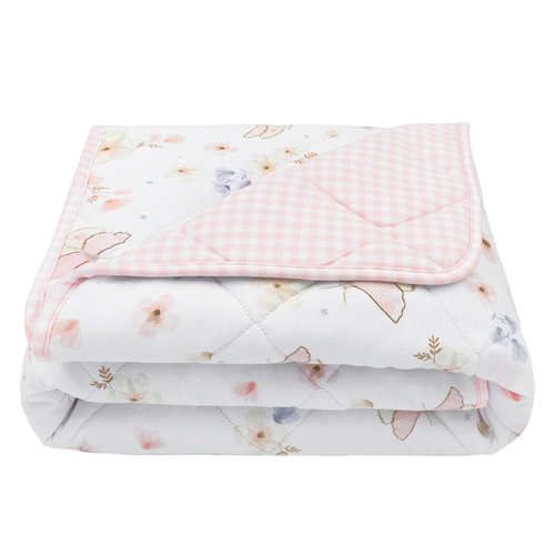 Living Textiles Reversible Jersey Cot Comforter Butterfly Garden 