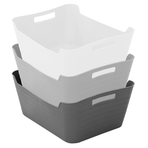 3x Boxsweden Flexible Large 36.5cm Storage Basket Container - Assorted