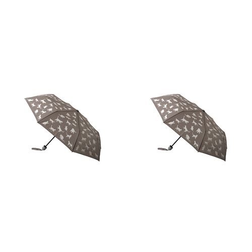 2PK Clifton UPF50+ Grey w/ White Cat Print Mini Maxi Umbrella